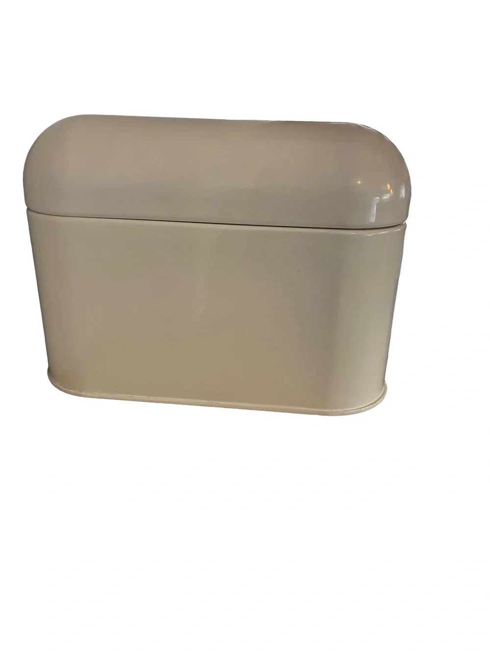 Retro Cream Metal Bread Box Farmhouse Kitchen Storage Bin